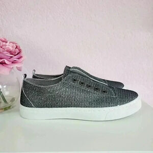BAMBOO Pewter Glitter Slip-On Sneaker